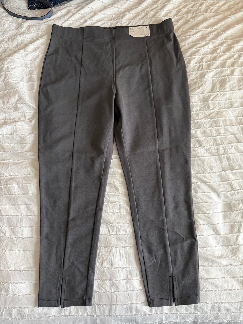 STYLUS Charcoal Slim Cropped Ankle Pants
